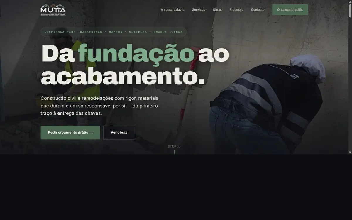 Site da Mutta, construção civil e remodelações