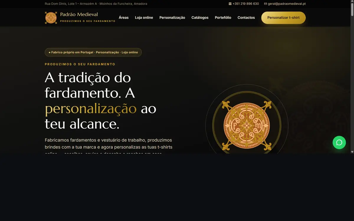 Site e loja online do Padrão Medieval
